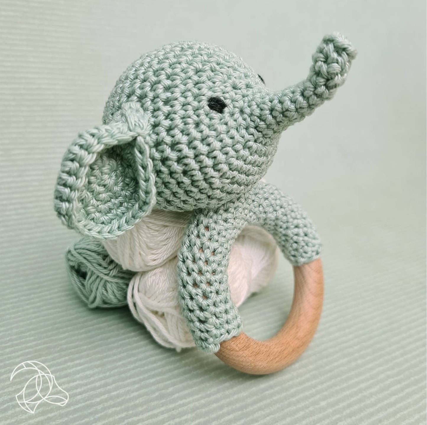 Elephant Baby Rattle DIY Crochet Kit