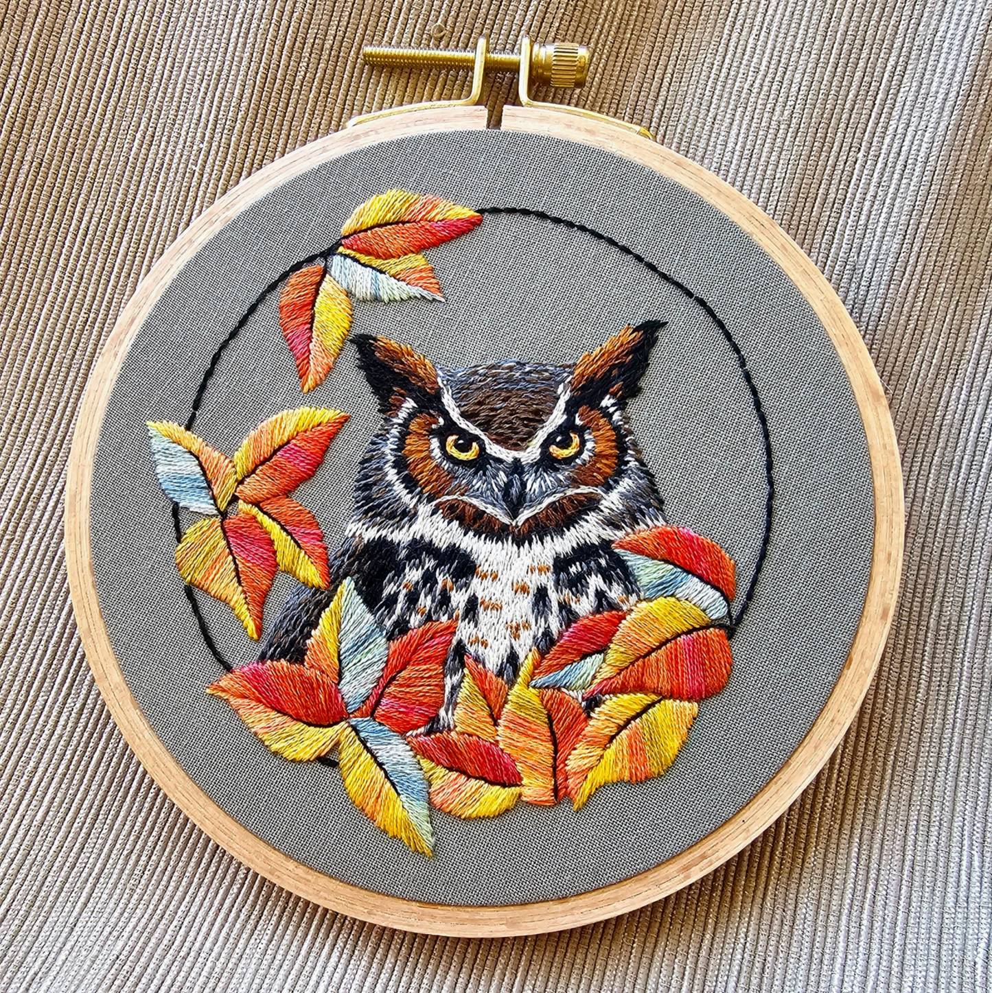 Great Horned Owl DIY Embroidery Kit