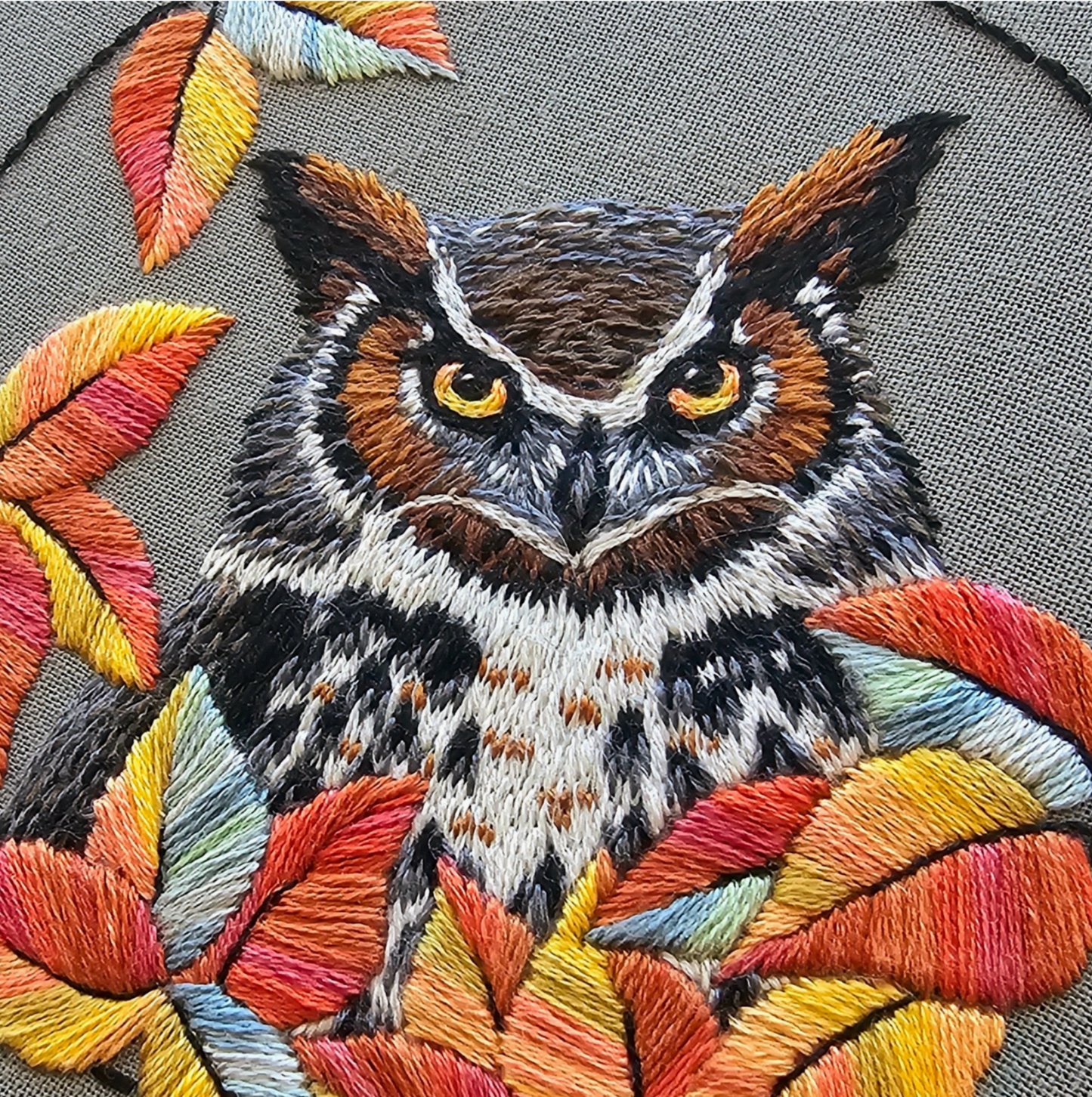 Great Horned Owl DIY Embroidery Kit
