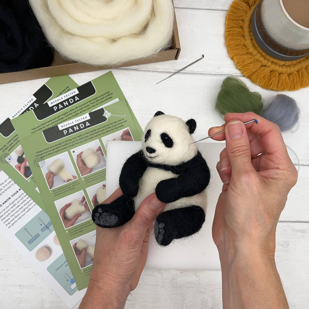 Needle Felting Kit - Panda - make your own giant panda