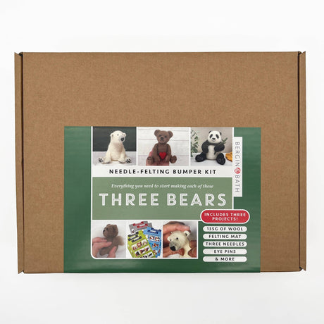 Needle Felting Bumper Kit - Three Bears