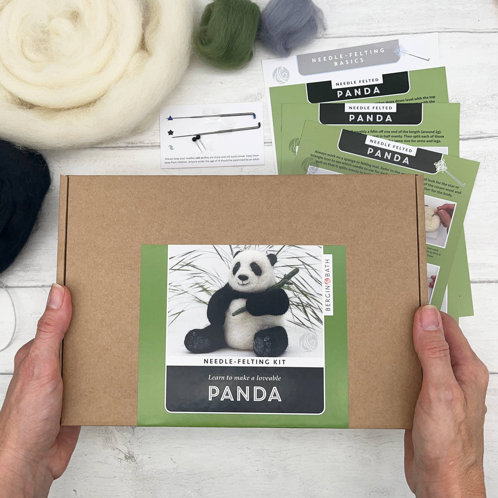 Needle Felting Kit - Panda - make your own giant panda