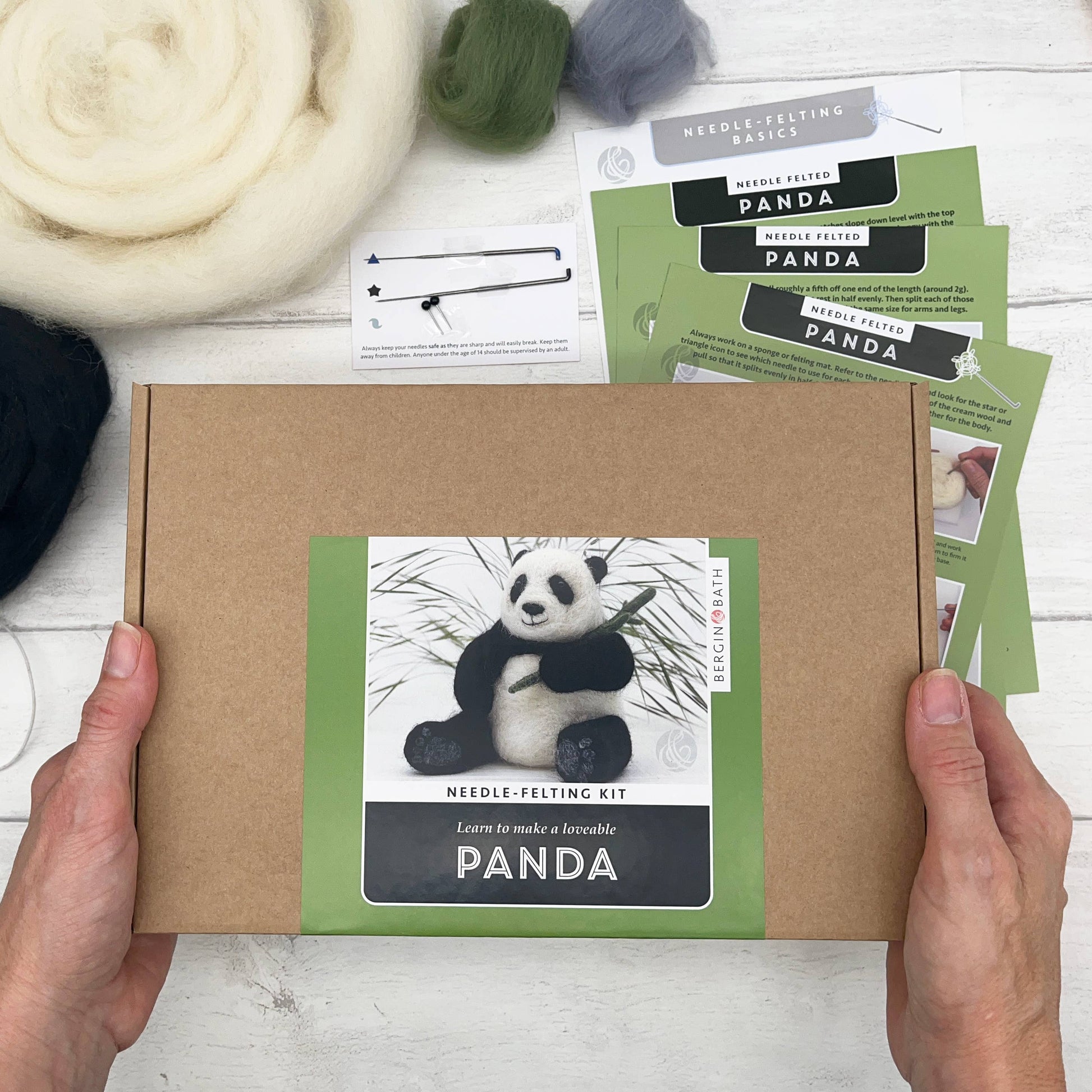 Needle Felting Kit - Panda - make your own giant panda