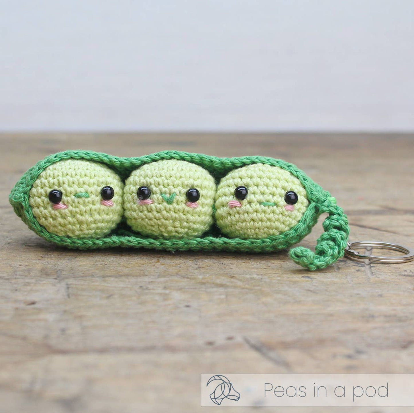 Peas in A Pod Keychain DIY Crochet Kit
