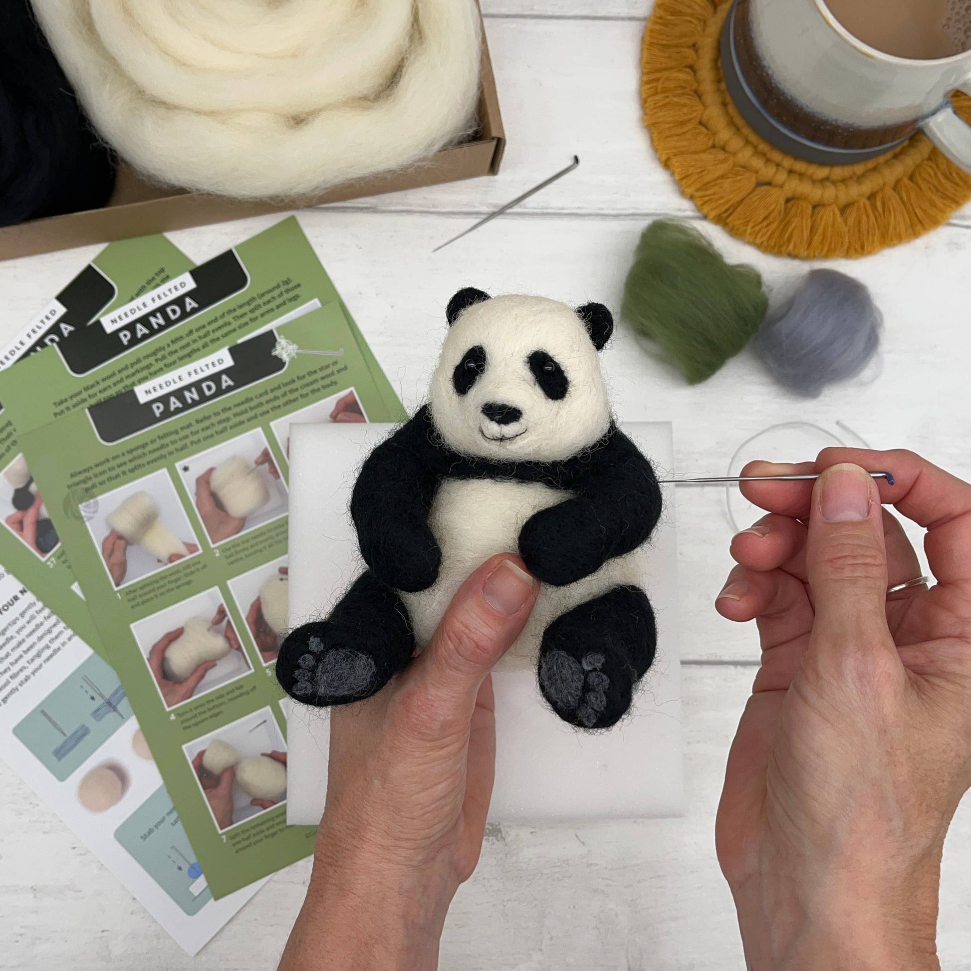Needle Felting Kit - Panda - make your own giant panda