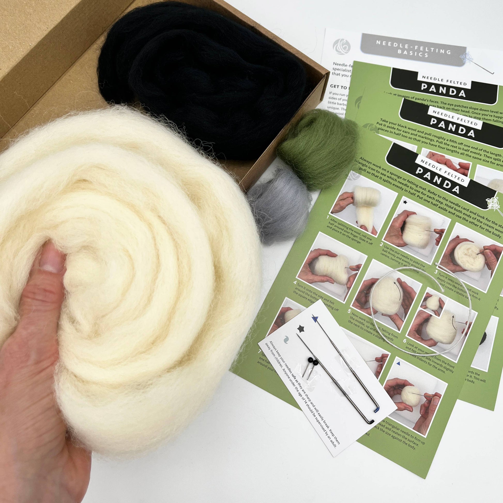 Needle Felting Kit - Panda - make your own giant panda